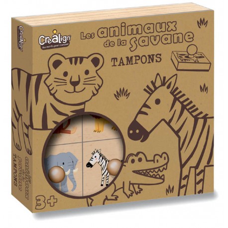 Coffret tampons Etui "Animaux de la Savane"