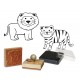 Wooden stamps set "Savannah Animals"