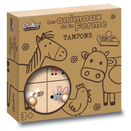 Wooden stamps set "Farm animals"