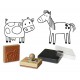 Wooden stamps set "Farm animals"