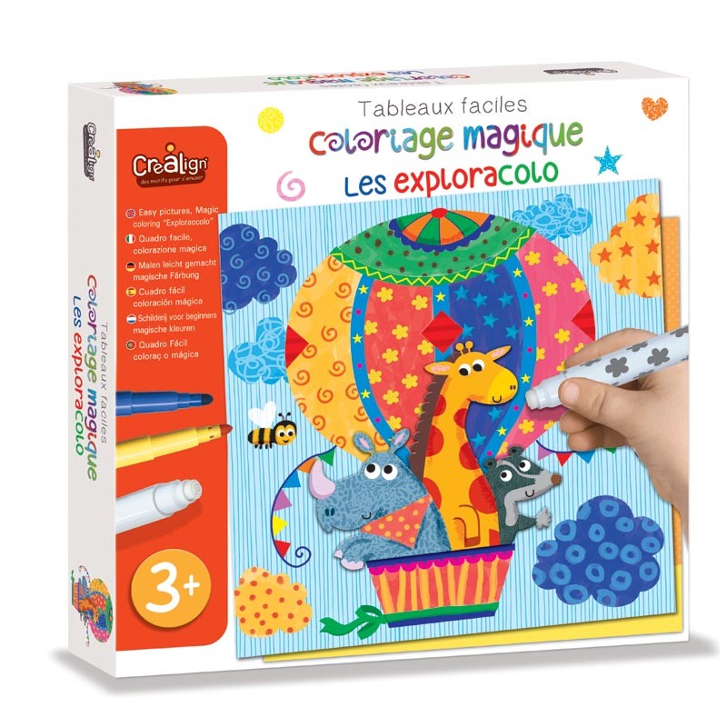 Coloriage magique et son feutre à eau x 5 – Collection Pâques enfants –  Créalia enfants - Plastique créatif - Supports de dessin et coloriage
