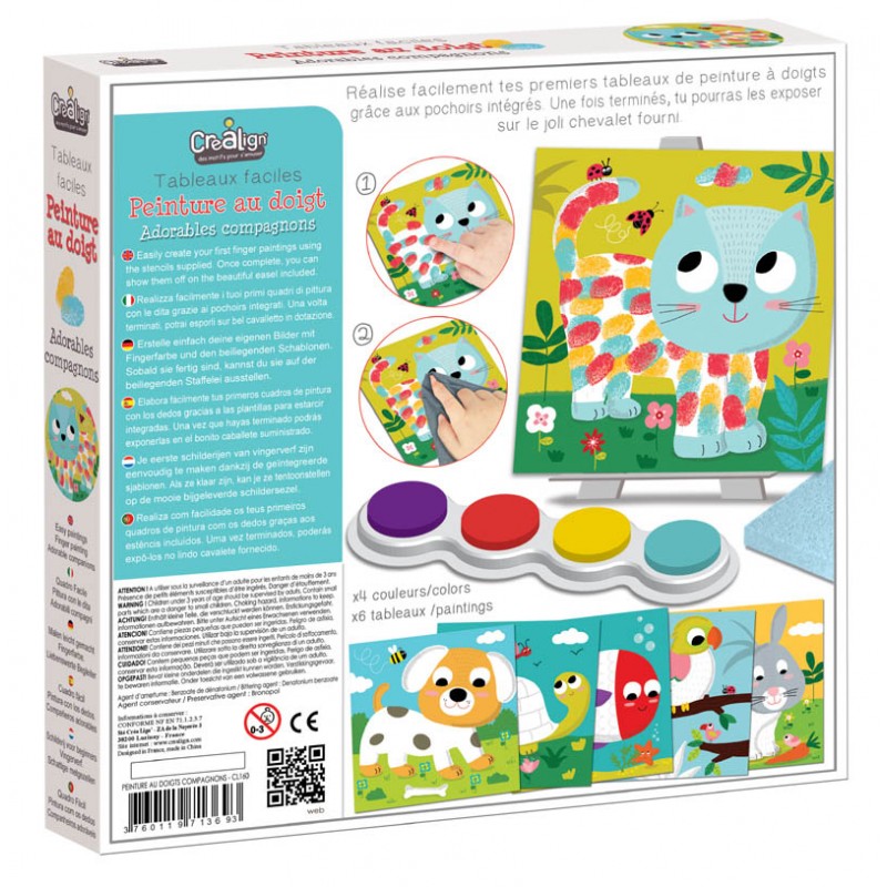 Coffret Peinture au doigt Adorables Compagnons Créa Lign