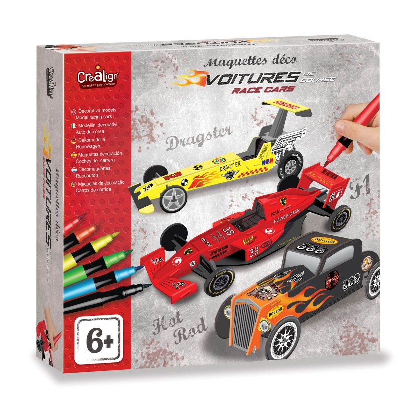 Coffret Maquettes Déco Voitures de course Créa Lign