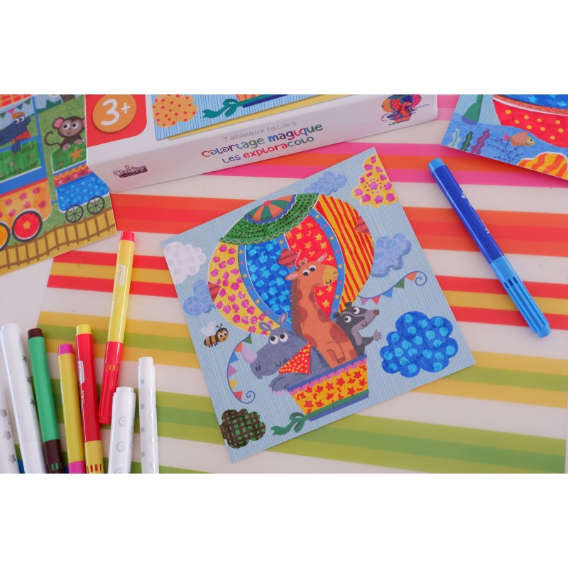 Coloriage magique et son feutre à eau x 5 – Collection Pâques enfants –  Créalia enfants - Plastique créatif - Supports de dessin et coloriage