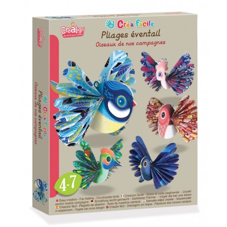 Easy creation fan folding - Countryside birds