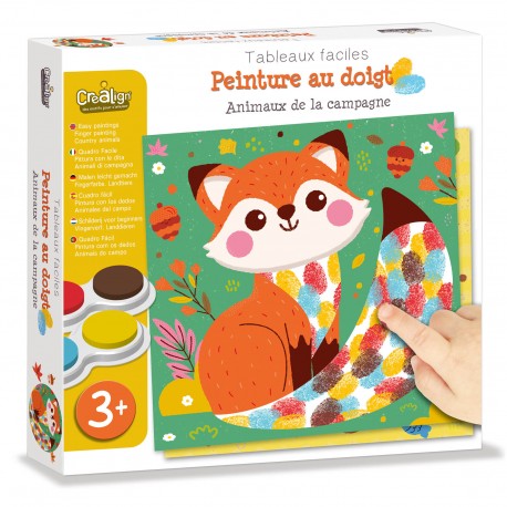 Tableaux Faciles, Peinture au doigt Animaux de la campagne Créa Lign