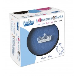 Pack 3 Encreurs Géants Ronds rose, bleu et noir