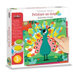 Tableaux Faciles, Peinture au doigt "Animaux colorés"