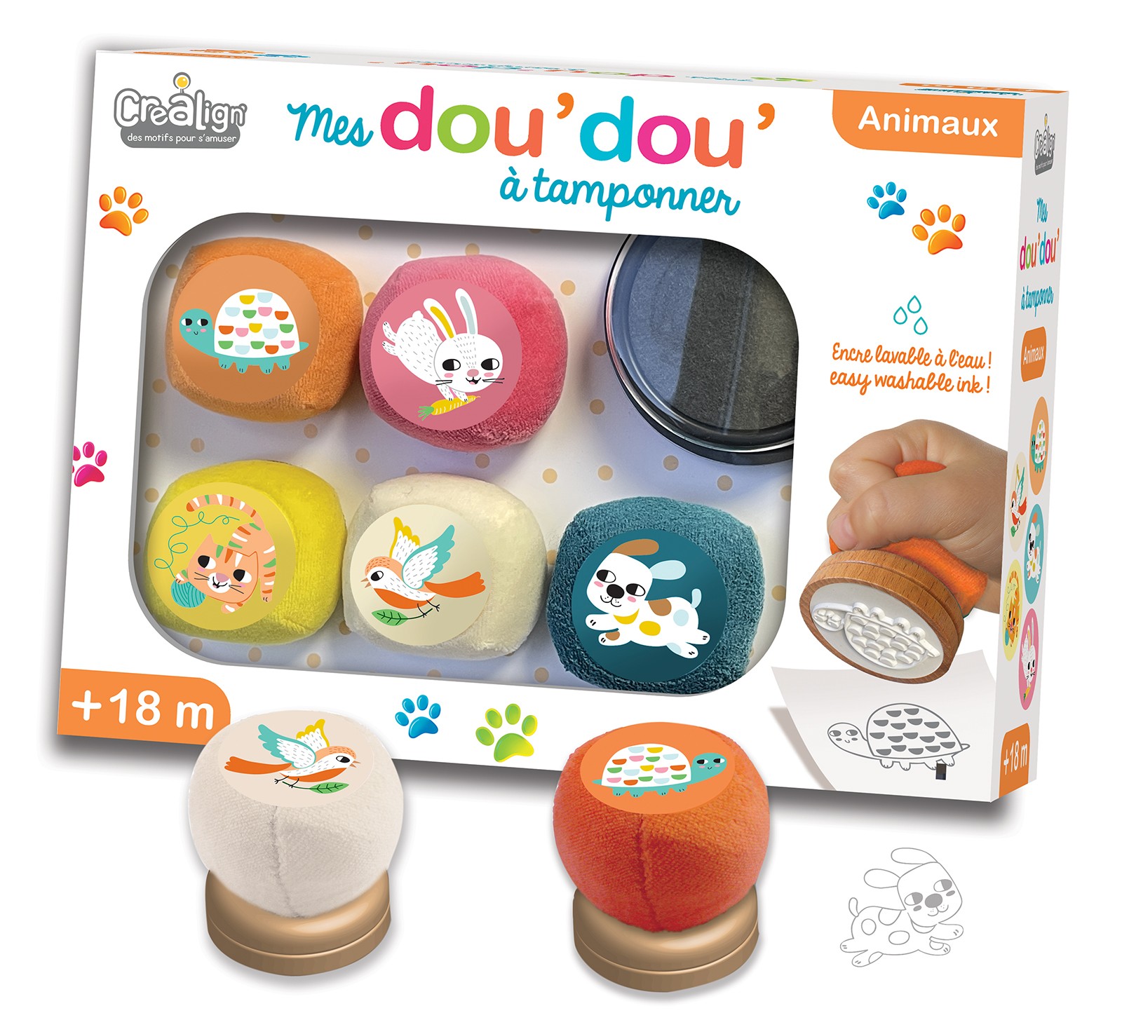 Créa Lign' | Tampons Doudou Dinosaures | 18 Mois+ | Encre Lavable